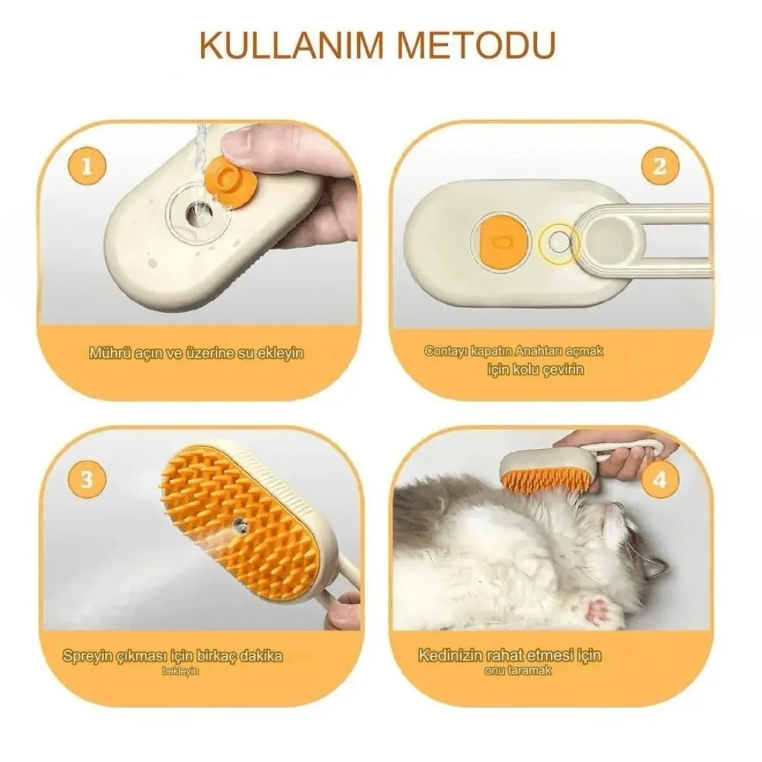 HERSEYSİZE™ Kedi Köpek Buharlı Pet Tarağı