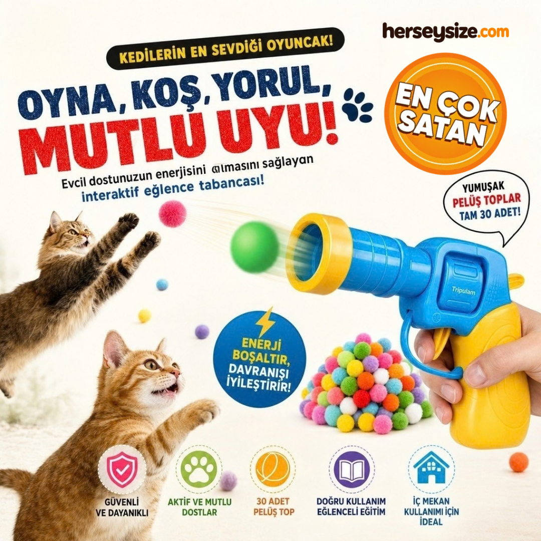 HERSEYSİZE PatiFırlat – Kedi Topu Fırlatma Oyuncağı