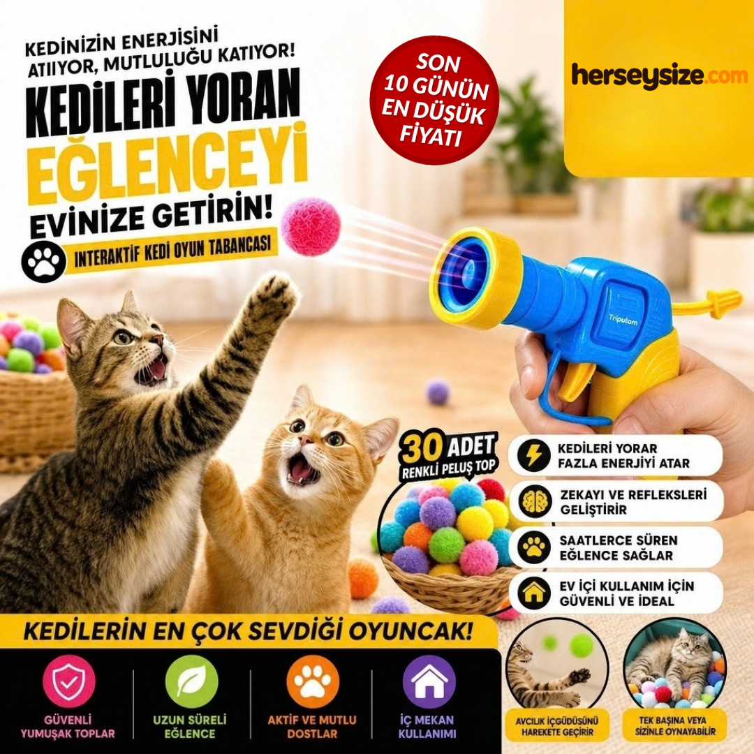 HERSEYSİZE PatiFırlat – Kedi Topu Fırlatma Oyuncağı